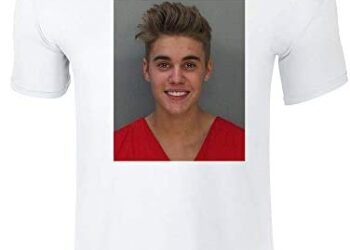 Jail is Not A Cool Place to Be Celebrity Mugshot White L Graphic Tee T-Shirt for Men