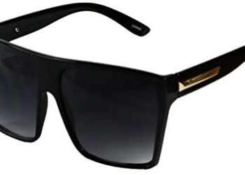 ShadyVEU Big XL Large Square Trapezoid Shape Oversized Flat Top Kim K Fashion Sunglasses