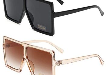 GRFISIA Square Oversized Sunglasses for Women Men Flat Top Fashion Shades