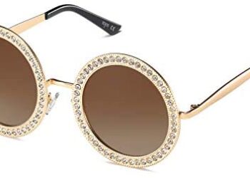 SOJOS Shining Oversized Round Rhinestone Sunglasses Festival Gem Sunnies SJ1095