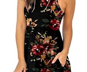 Unbranded Women’s Sleeveless Loose Plain Dresses Casual Short Dress with Pockets