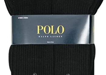 Polo Ralph Lauren Men’s Classic Ribbed Crew Socks – 6 Pack