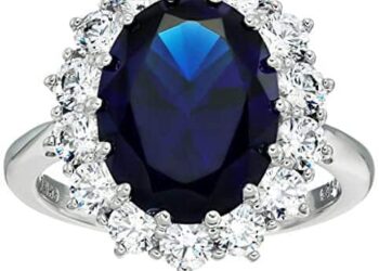 Amazon Collection Platinum-Plated Sterling Silver Celebrity “Kate” Ring made with Swarovski Zirconia Accents