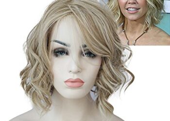 Medium Curly Women Synthetic Wig for Women Grey Highlighted/Balayage Hair Celebrity Wig Natural Wigs Costume Wig