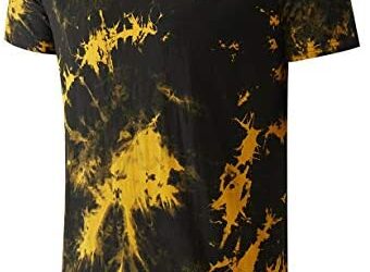Mens Hip Hop Tie-Dyed Hipster Curve Hem T Shirt