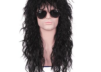 ColorGround Long Curly 80s Men Fashion Smart Rocker Style Wig