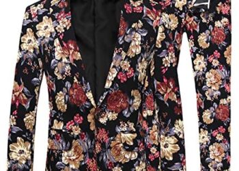 Mens 2 Piece Suit Notched Lapel Floral 1 Button Slim Fit Prom Tweed Suit
