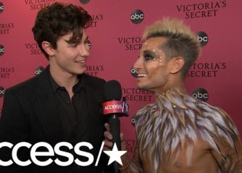 Shawn Mendes Jokes With Frankie Grande About Ducking Angels' Wings During VS Fashion Show Performanc