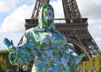 Cardi B WON Paris Fashion Week in Floral FACE MASK — But Could She See?!