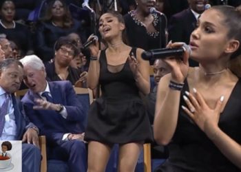 Ariana Grande DRAGGED for wearing SHORT black dress while PERFORMING at ARETHA FRANKLIN's service!