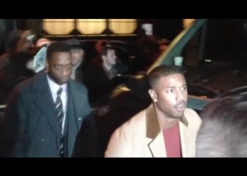Michael B. Jordan arrival to Black Panther Fashion Show