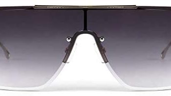 FEISEDY Siamese One Piece Sunglasses Flat Top Semi-Rimless Metal Frame Women Men Stylish B9009
