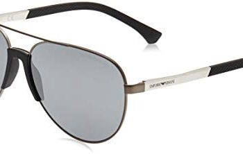 Emporio Armani EA2059 30106G Matte Gunmetal EA2059 Pilot Sunglasses Lens Catego, 61mm