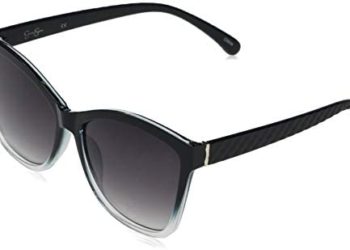 Jessica Simpson Women’s J5823 Ombre Vintage Rectangular Sunglasses with Quilted Arms, Metal Logo & 100% UV Protection, 55 mm