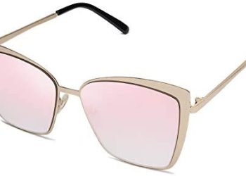 SOJOS Cateye Sunglasses for Women Fashion Mirrored Lens Metal Frame SJ1086