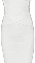whoinshop Women’s Rayon Strap Celebrity Midi Evening Party Bandage Dress