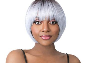 It’s A Wig Iron Friendly Synthetic Hair Straight Short Length Lovely Round Style Bob with Bangs – BOCUT-3 (1)
