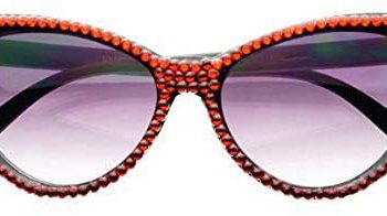 Womens Rare Retro Vintage Designer Style Rhinestone Crystal Cat Eye Sunglasses