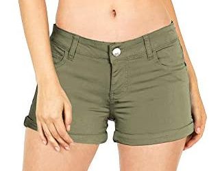 Celebrity Pink Jean Women’s Juniors Mid Rise Shorts with Rolled Up Hem