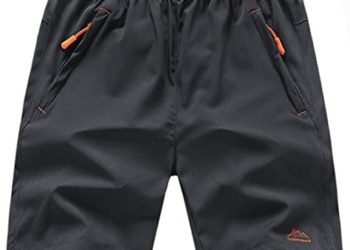 TBMPOY Men’s Outdoor Sports Quick Dry Gym Running Shorts Zipper Pockets