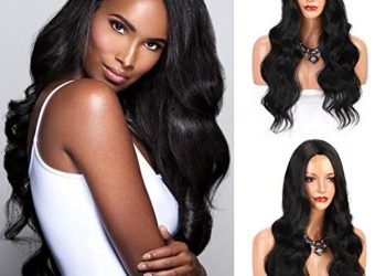 ENTRANCED STYLES Long Black Wigs for Women Side Part Heat Resistant Synthetic Wig Natural Looking Daily Party Cosplay Use Long Wavy Hair Wig 26 Inch
