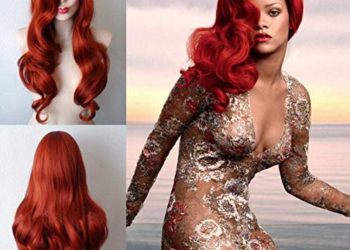 DINIFER Wigs Jessica Rabbit Christmas Present Copper Red Hair Female Cartoon Character Big Wave Wig