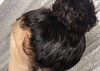 Wowsexy Hair Lace Front Human Hair Wig Curly with Pre-plucked Hairline Brazilian Virgin Hair Lace Front Wigs with Baby Hair for African American Women(16 inch, Lace Front Wig)