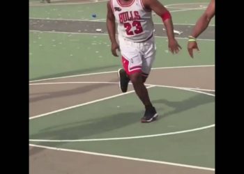 Guy playing with all Michael Jordan clothing