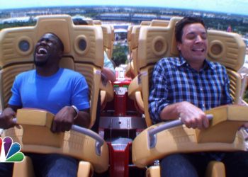 Jimmy and Kevin Hart Ride a Roller Coaster