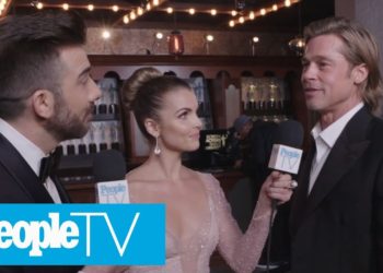 Brad Pitt Says Pal George Clooney Will 'Probably Send Roses' After His SAG Win | PeopleTV