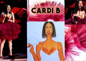 Cardi b | I heart radio awards inspired dress | fashion illustration