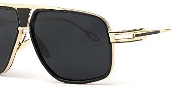 AEVOGUE Sunglasses For Men Goggle Alloy Big Frame Metal Punk Style Shield AE0336