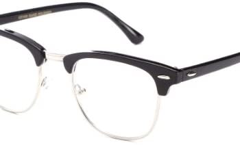 Newbee Fashion – Slim Oval Style Celebrity Matte Finish Pattern Temple Reading Glasses by IG, Black/Silver