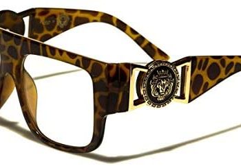 Kleo Flat Top Aviator RX Glasses Gold Buckle Clear Lens Sunglasses