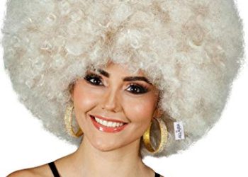 Deluxe 70s Afro Wig Women – Huge Blonde Jumbo Afro Disco Costume Wigs 70’s Costumes Accessories. Fits Adults Men Kids