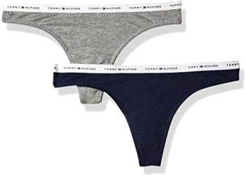 Tommy Hilfiger Women’s Cotton Stretch Thong Underwear Panty, 2 Pack