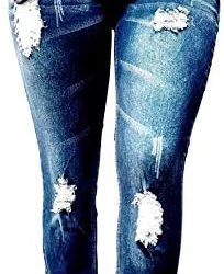 Emperial/Jack David Juniors Womens Blue Denim Stretch Jeans Ripped Distressed Tie Dye Pants
