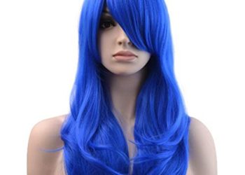 YOPO 28″ Wig Long Big Wavy Hair Women Cosplay Party Costume Wig(BLue)