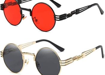 Dollger John Lennon Round Sunglasses Steampunk Metal Frame