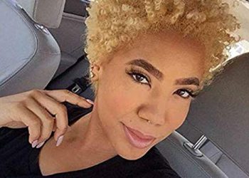 Divine Hair Short Blonde Wig Afro Curly Synthetic Wigs for Black Women Short Curly Haircuts for Women Blonde Curly Short Hairstyle (Blonde)