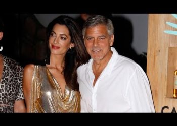 Amal Clooney Dazzles in Gold Mini-Dress for Date Night