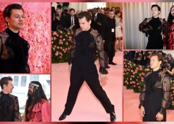 HARRY STYLES AT THE MET GALA RED CARPET (May 6)