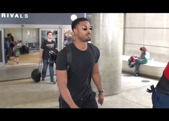 Michael B. Jordan 'Tired' At LAX After Attending Fashion Week In London