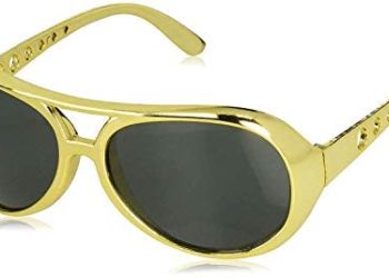 King Cool Elvis Style Sunglasses Rock n Roll – Gold