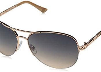 Jessica Simpson Women’s J5581 Metal Aviator Sunglasses with Rope Designed Temple & 100% UV Protection, 60 mm