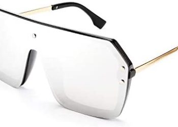 FEISEDY Classic Siamese One Piece Sunglasses Nice Rimless Stylish Retro Design for Women Men B2574