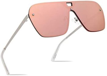 FaceWear Rimless Mirrored Sunglasses Oversized Women Men Fashion Sun Glasses Flat Top Square Style