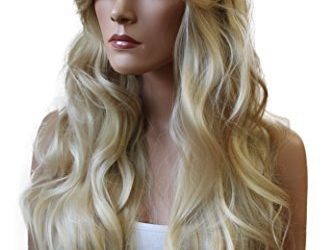 PRETTYSHOP Lady Wig Long Hair Cosplay Theater Party curled Wavy Heat-Resistant FP712 Variation (bleach blonde 25T613 FP712)
