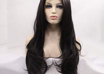 Melody Wig 2#Natural Black Wig Long Wavy Wig Synthetic Black Lace Front Wigs For Women Hair Heat Resistant Fiber Long Hair Wigs
