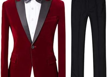 Cloudstyle Mens 2-Piece Suit Peaked Lapel One Button Tuxedo Slim Fit Dinner Jacket & Pants